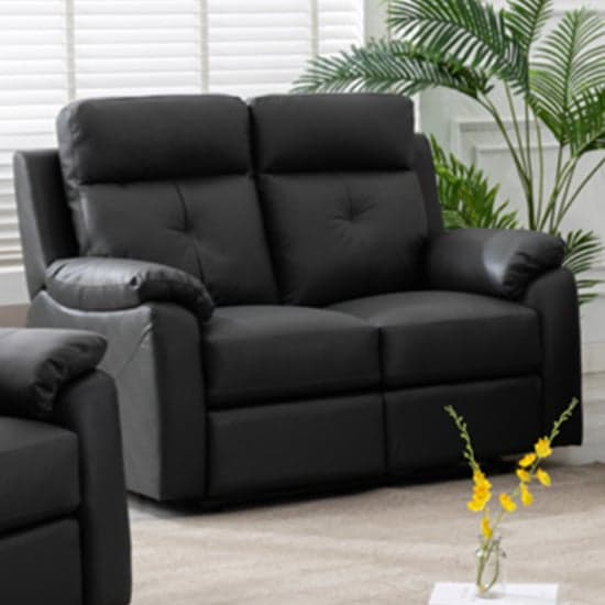 Manila Electric Leather Recliner 2 Seater Sofa In Anthracite_1