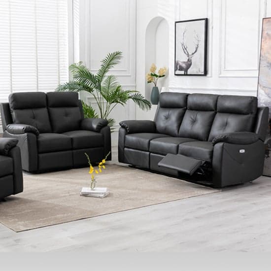 Manila Electric Leather Recliner 3+2 Sofa Set In Anthracite_1