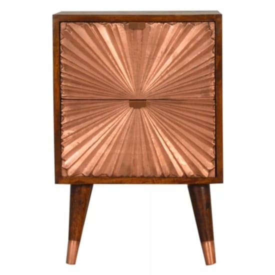 Manila Wooden Bedside Cabinet In Chestnut Copper With 2 Drawers_2