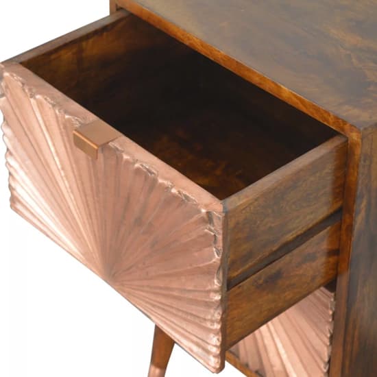 Manila Wooden Bedside Cabinet In Chestnut Copper With 2 Drawers_4