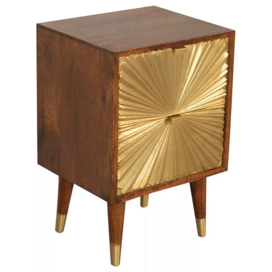 Manila Wooden Bedside Cabinet In Chestnut Gold With 2 Drawers_3