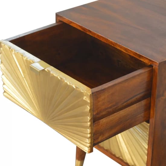 Manila Wooden Bedside Cabinet In Chestnut Gold With 2 Drawers_4