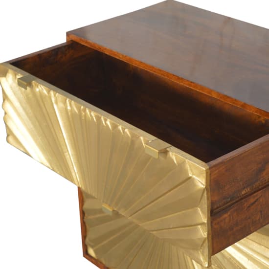 Manila Wooden Chest Of 3 Drawers In Chestnut And Gold_4