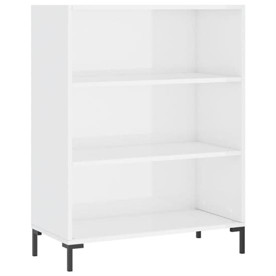 Manric High Gloss Bookcase With 2 Shelves In White_2
