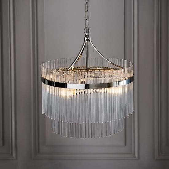 Manteo Clear Glass 3 Lights Ceiling Pendant Light In Nickel_2