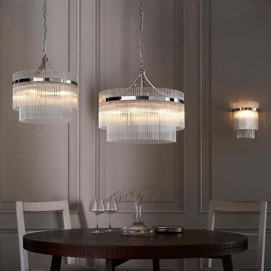 Manteo Clear Glass 5 Lights Ceiling Pendant Light In Nickel_6