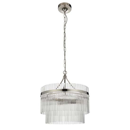 Manteo Clear Glass 5 Lights Ceiling Pendant Light In Nickel_9