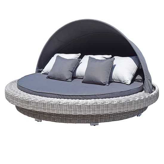 Maona Large Round Wicker Weave Daybed In Fine Grey_6