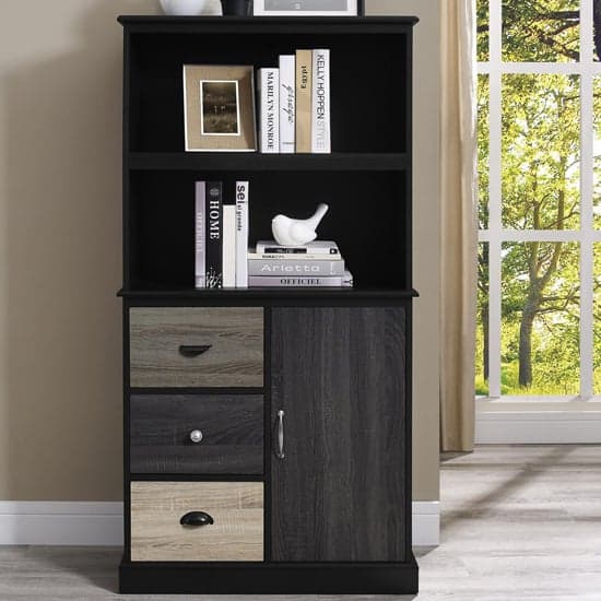Maraca Wooden Storage Bookcase In Black_2