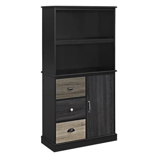 Maraca Wooden Storage Bookcase In Black_3