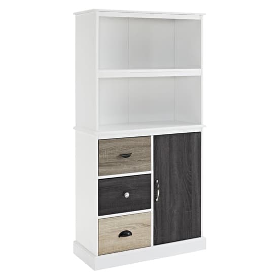 Maraca Wooden Storage Bookcase In White_3