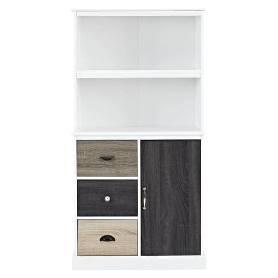 Maraca Wooden Storage Bookcase In White_4
