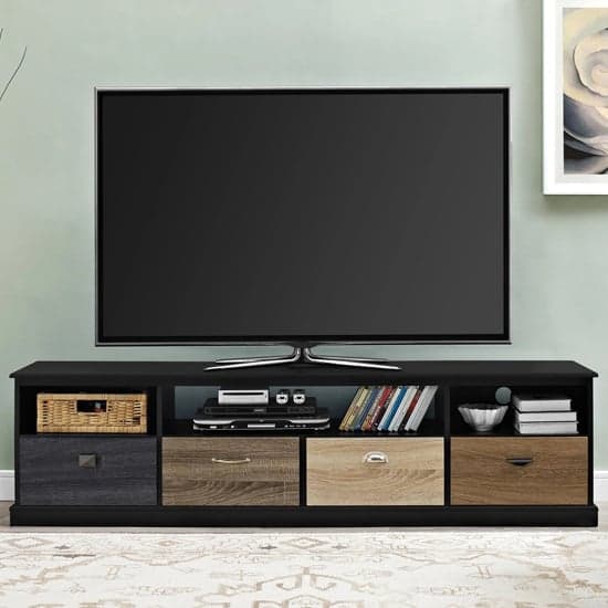 Maraca Wooden TV Stand Large In Black_2