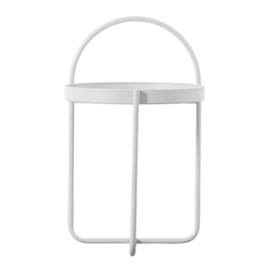 Marbury Round Metal Side Table In White_2