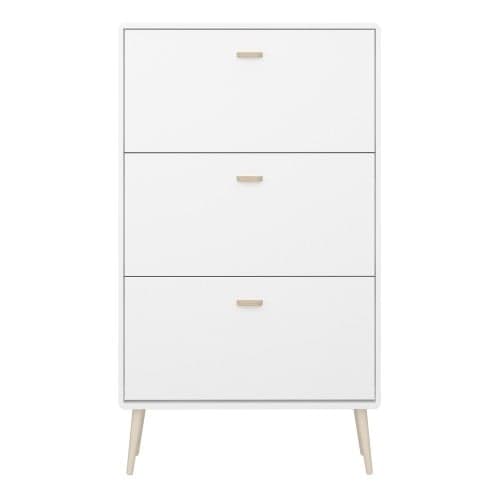 Marc Shoe Storage Cabinet With 3 Flap Doors In Pure White_2