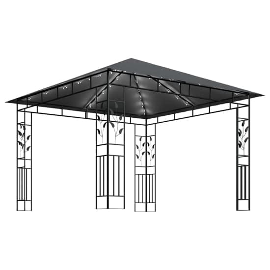 Marcel 3m x 3m Gazebo In Anthracite With Net And LED Lights_4