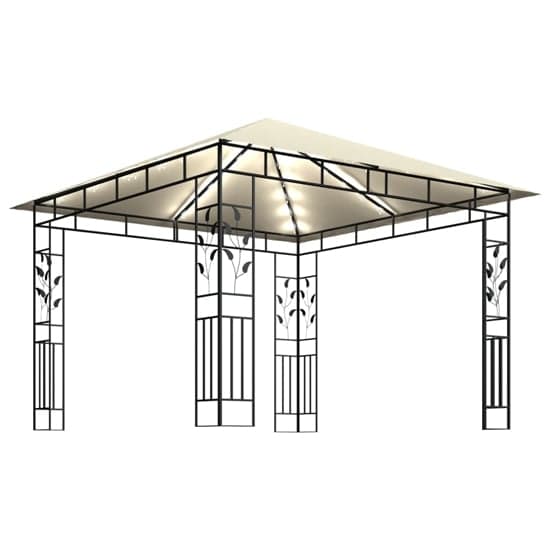 Marcel 3m x 3m Gazebo In Cream With Net And LED Lights_4