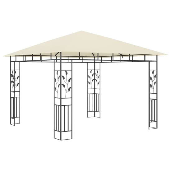 Marcel 3m x 3m Gazebo In Cream With Net And LED Lights_5