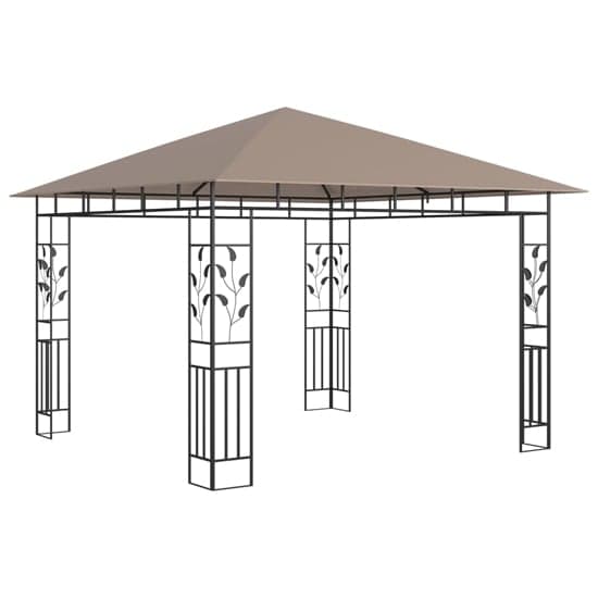 Marcel 3m x 3m Gazebo In Taupe With Net And LED Lights_5