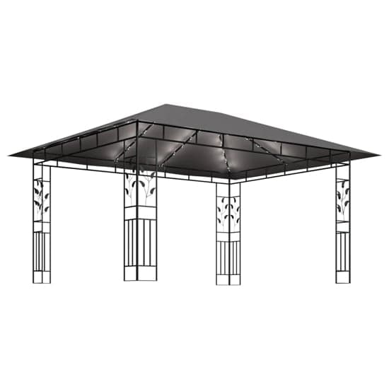 Marcel 4m x 3m Gazebo In Anthracite With Net And LED Lights_4