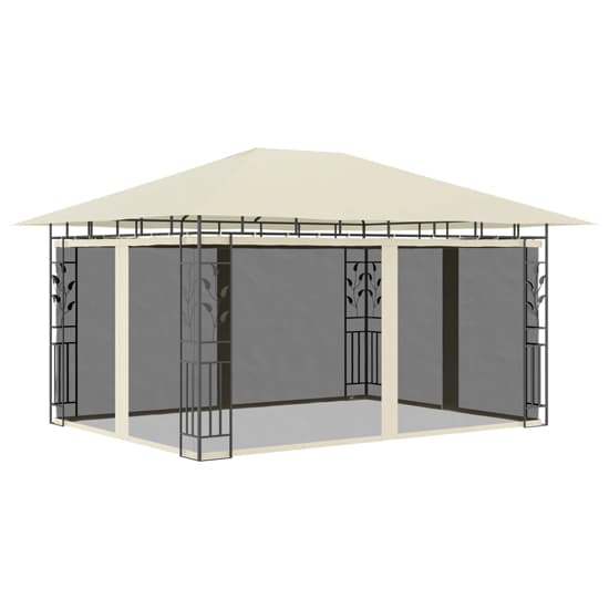 Marcel 4m x 3m Gazebo In Cream With Net And LED Lights_3