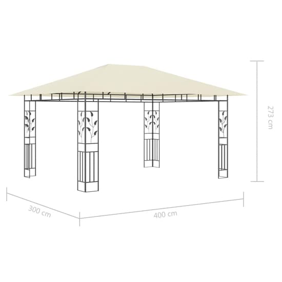 Marcel 4m x 3m Gazebo In Cream With Net And LED Lights_8