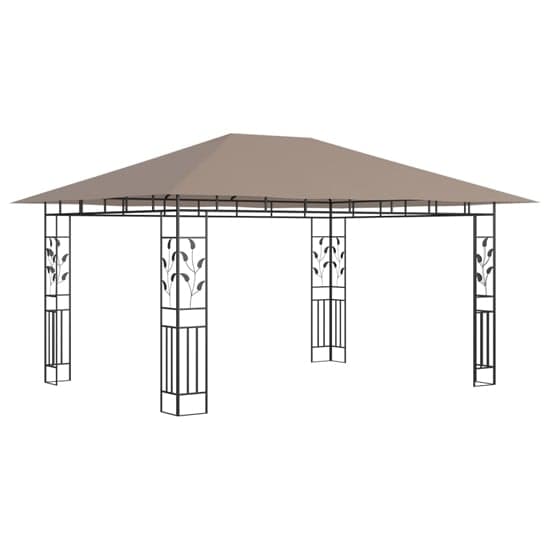 Marcel 4m x 3m Gazebo In Taupe With Net And LED Lights_5
