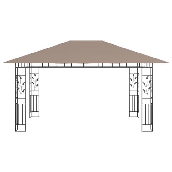 Marcel 4m x 3m Gazebo In Taupe With Net And LED Lights_6