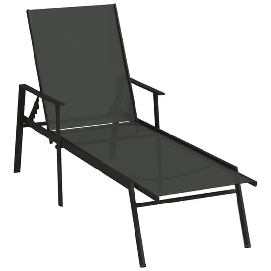 Marcel Steel Sun Lounger With Textilene Fabric Seat In Black_2