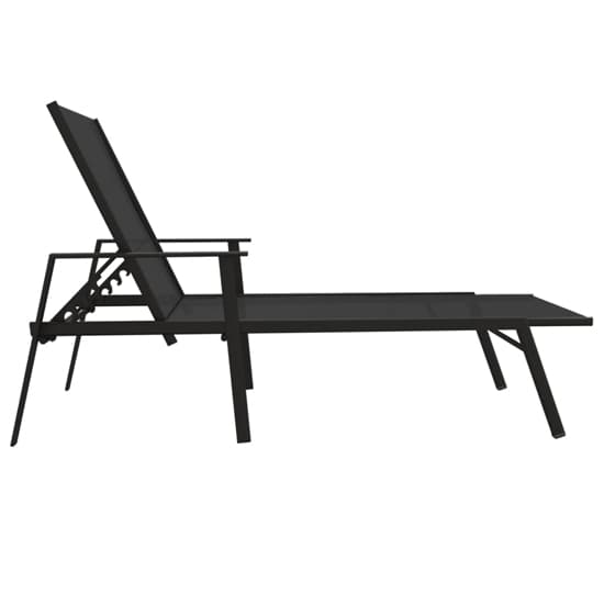 Marcel Steel Sun Lounger With Textilene Fabric Seat In Black_5