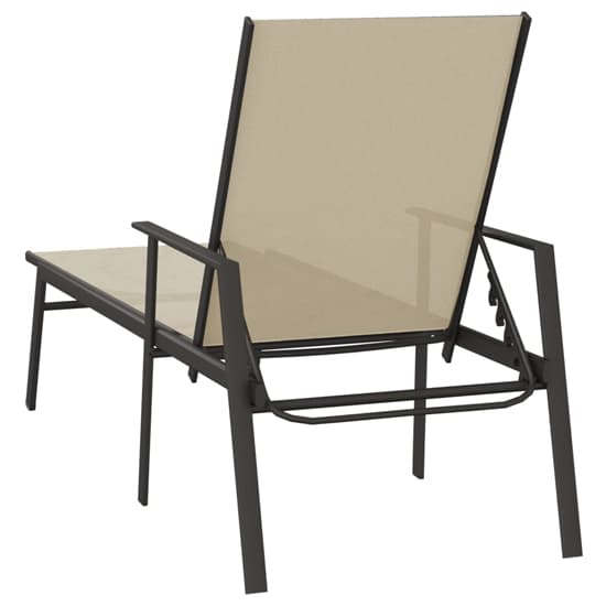 Marcel Steel Sun Lounger With Textilene Fabric Seat In Cream_5
