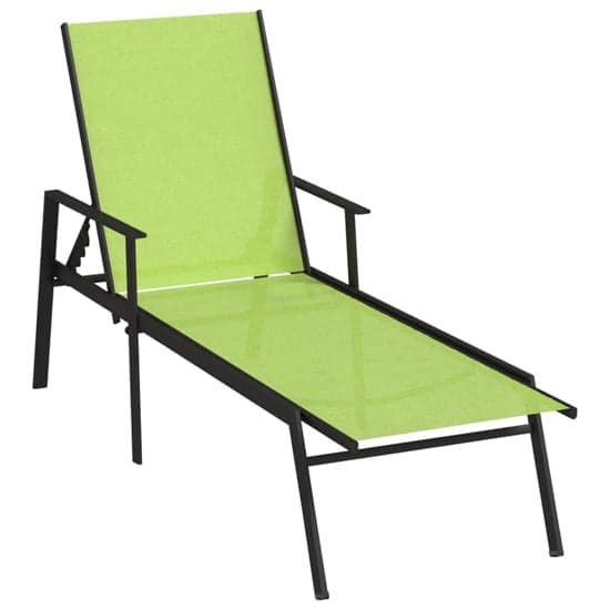 Marcel Steel Sun Lounger With Textilene Fabric Seat In Green_2