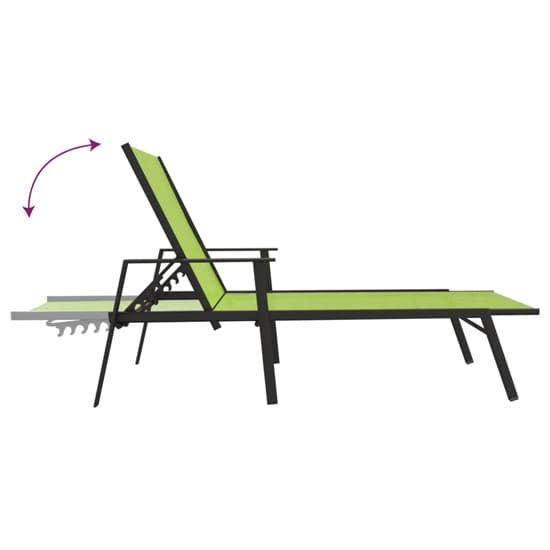 Marcel Steel Sun Lounger With Textilene Fabric Seat In Green_6