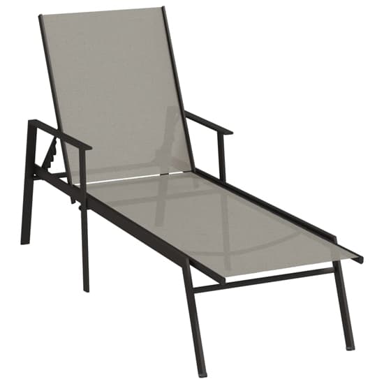Marcel Steel Sun Lounger With Textilene Fabric Seat In Grey_2
