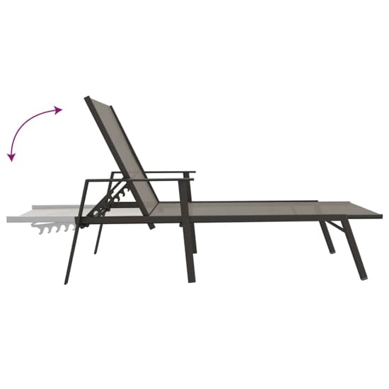 Marcel Steel Sun Lounger With Textilene Fabric Seat In Grey_6