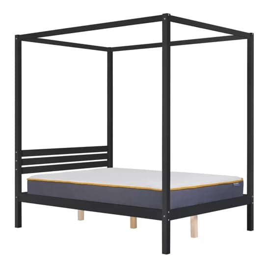 Marcia Wooden Four Poster Double Bed In Black_3