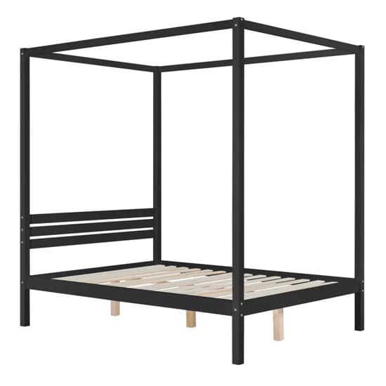 Marcia Wooden Four Poster Double Bed In Black_4