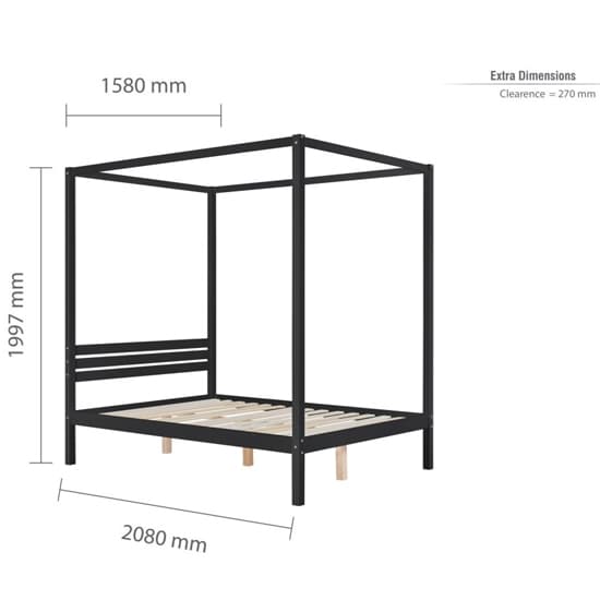 Marcia Wooden Four Poster King Size Bed In Black_7