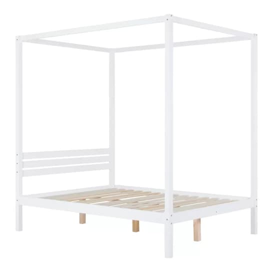 Marcia Wooden Four Poster King Size Bed In White_4