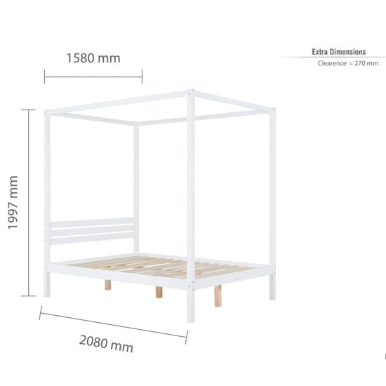 Marcia Wooden Four Poster King Size Bed In White_7