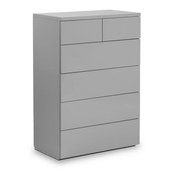 Maeva Chest Of Drawers In Grey High Gloss With 6 Drawers_1