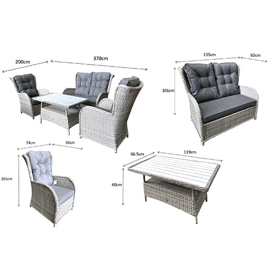 Maree Wicker 4 Seater Sofa Set With Supper Table In Creamy Grey_8