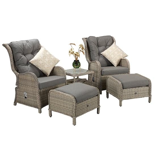 Maree Wicker Armchairs Set With Supper Table In Creamy Grey_2