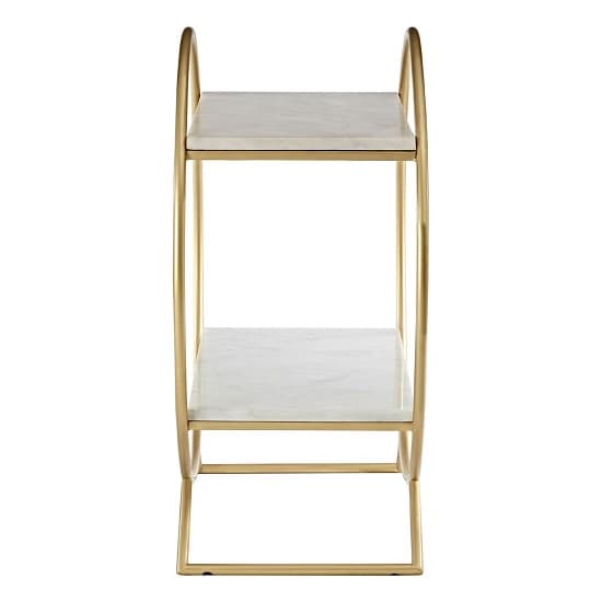 Maren White Marble Shelves Drinks Trolley With Gold Frame_3