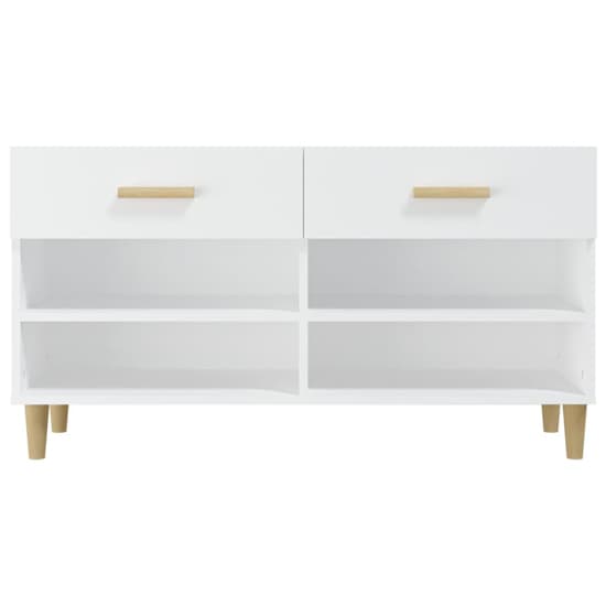 Marfa Wooden Shoe Storage Bench With 2 Drawers In White_4