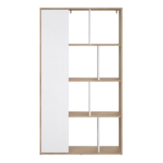 Maribor High Gloss Bookcase 1 Door In Jackson Hickory And White_3