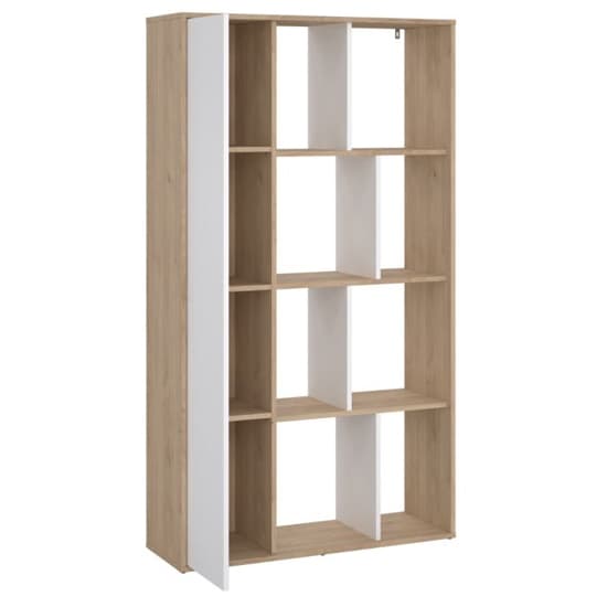 Maribor High Gloss Bookcase 1 Door In Jackson Hickory And White_5