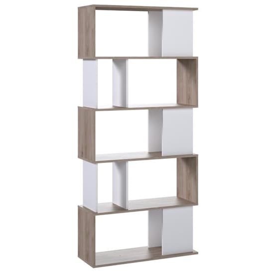 Maribor Open Bookcase 4 Shelves In Jackson Hickory And White_2