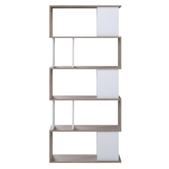 Maribor Open Bookcase 4 Shelves In Jackson Hickory And White_3