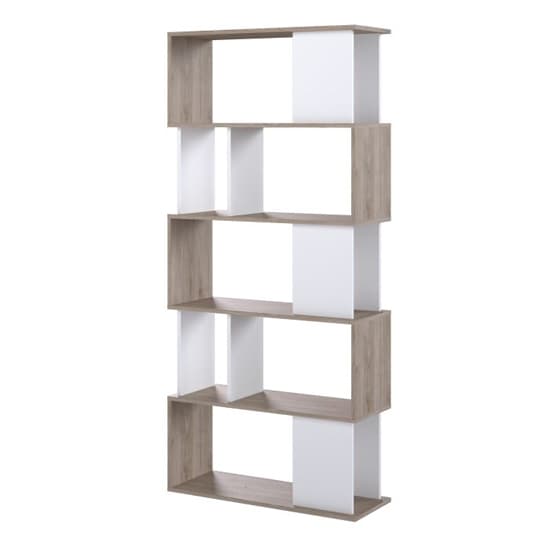 Maribor Open Bookcase 4 Shelves In Jackson Hickory And White_4